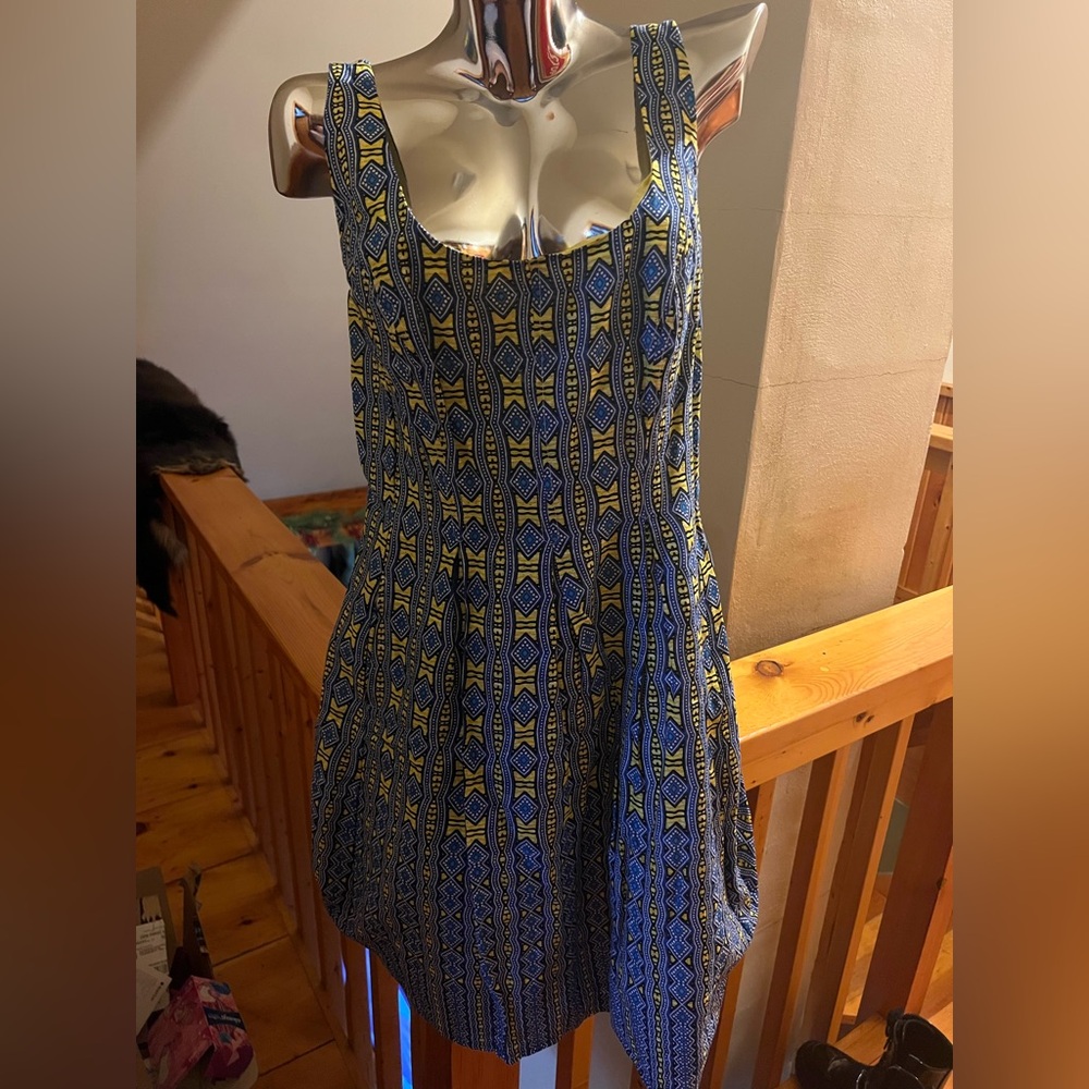 NWOT NINE WEST tribal print midi dress (10)